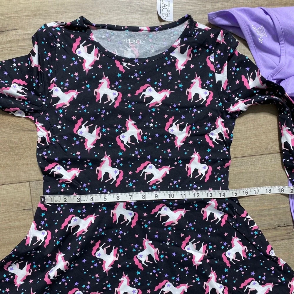The Children's Place Girls 2-Pack Skater Everyday Dresses‎ Size 16 Unicorn - Picture 2 of 11